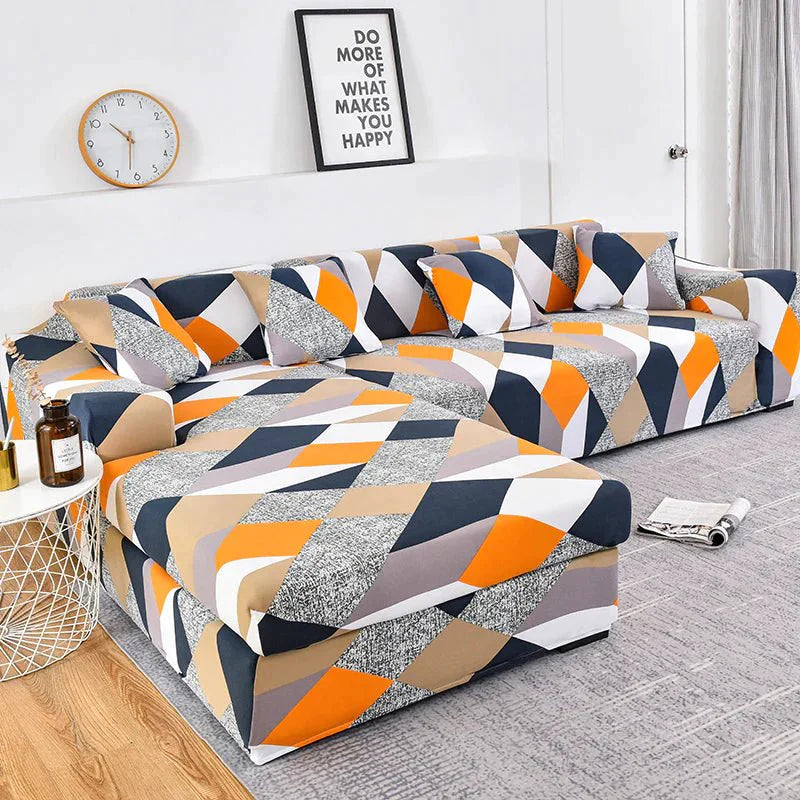 Tie-N-Dye L Shape Premium Quality Imported Fabric Sofa Cover