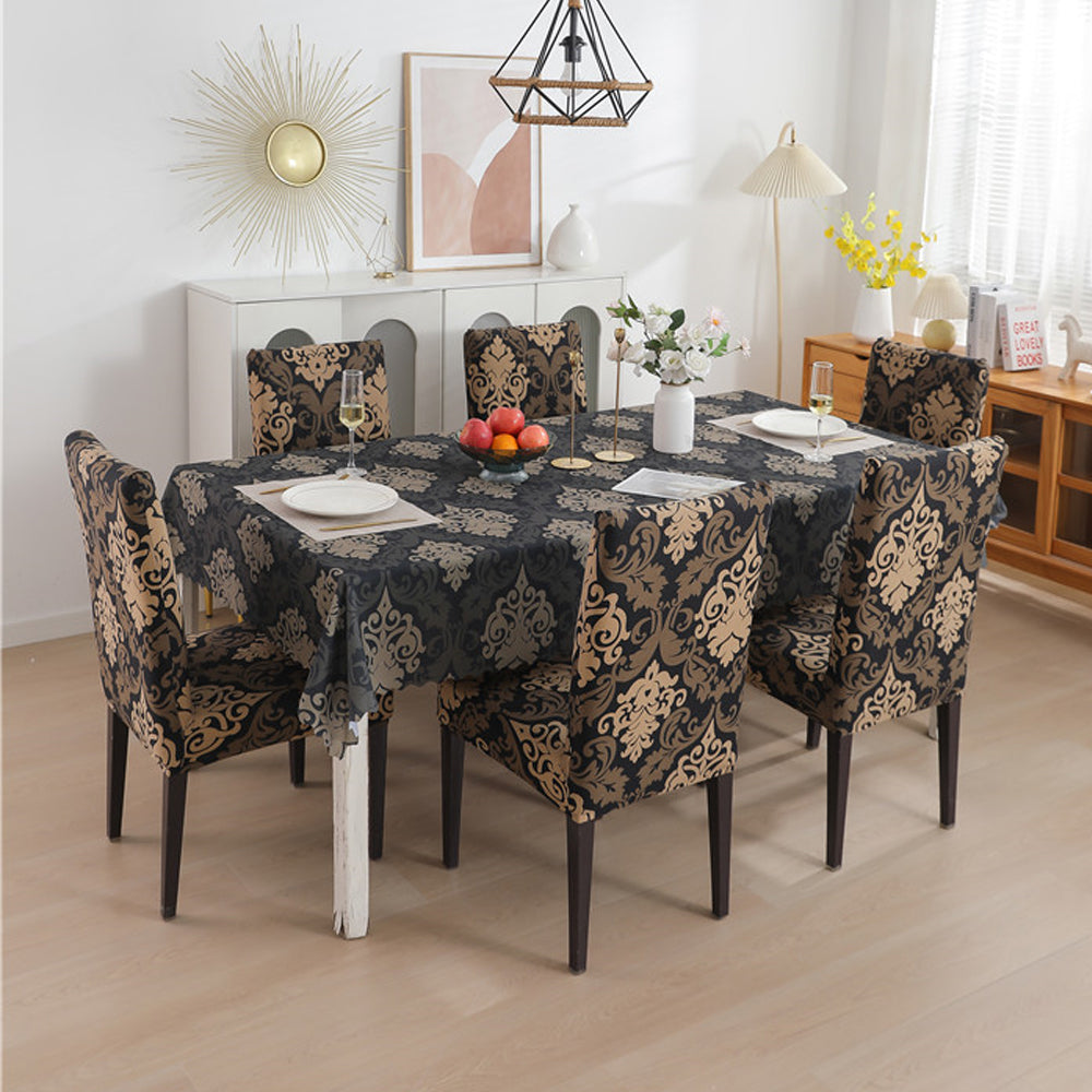 Premium Dining Table & Chair Cover Combo - Royal Black