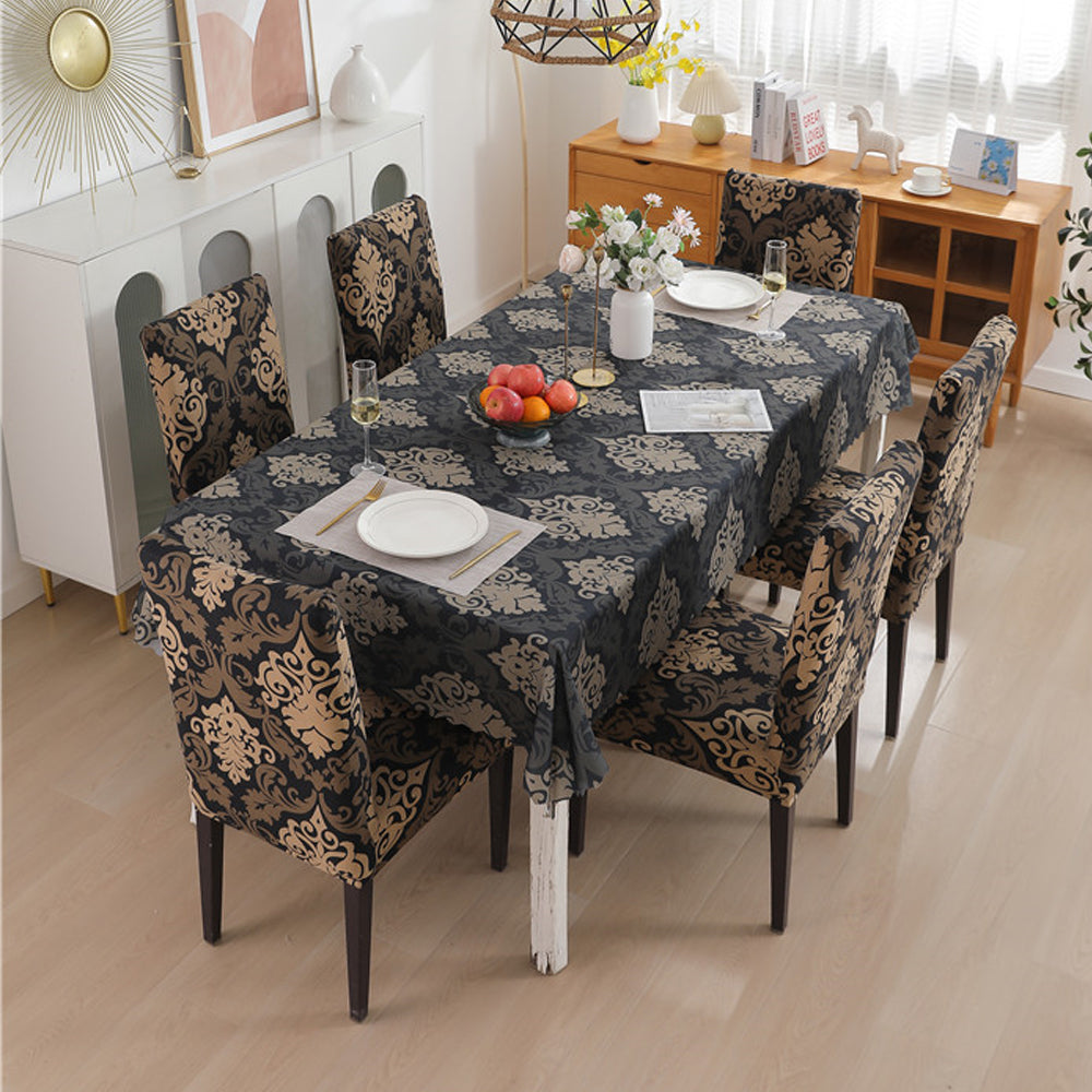 Premium Dining Table & Chair Cover Combo - Royal Black