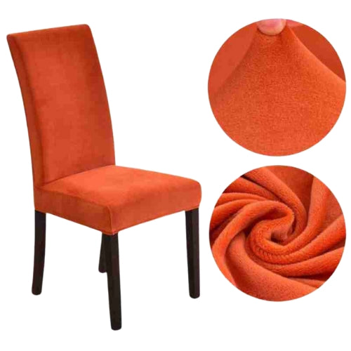 Tie-N-Dye Premium Wrinkle-Free Stretchable | Washable Plain Velvet Chair Covers | Light Orange (QHCC-169)