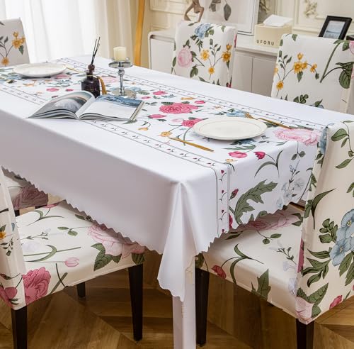Premium Dining Table & Chair Cover Combo - Vanilla Orchid