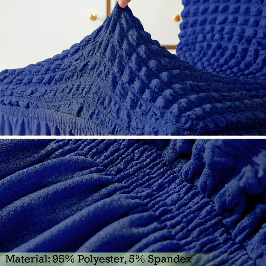 2025 Turkish Bubble Frill Chair Covers : Navy