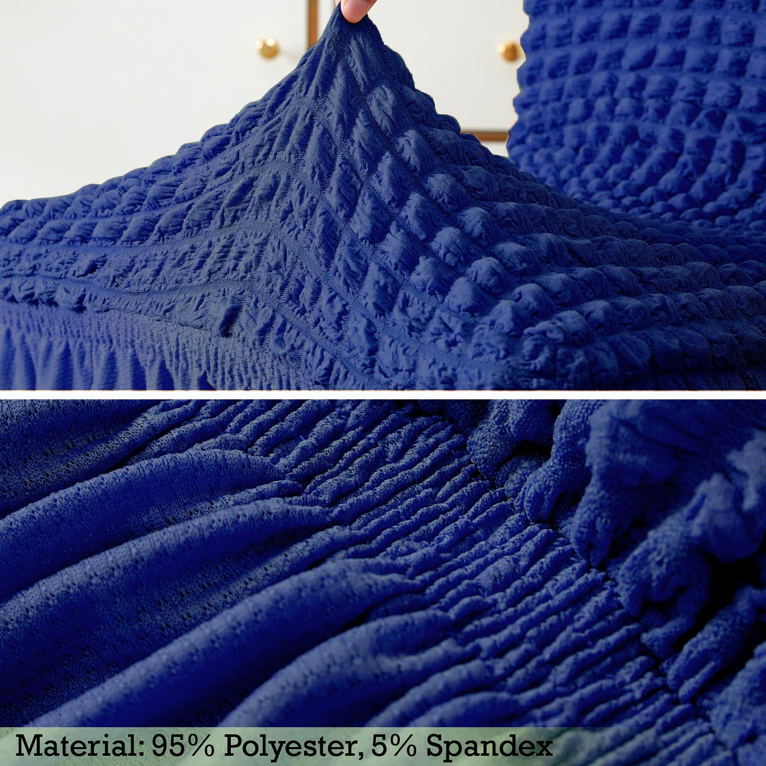 2025 Turkish Bubble Frill Chair Covers : Navy
