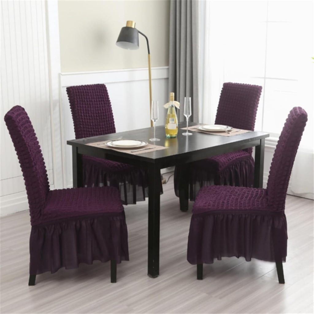 2025 Turkish Bubble Frill Chair Covers : Wine