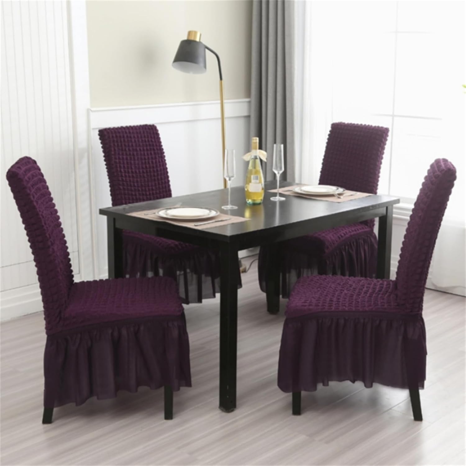 2025 Turkish Bubble Frill Chair Covers : Wine