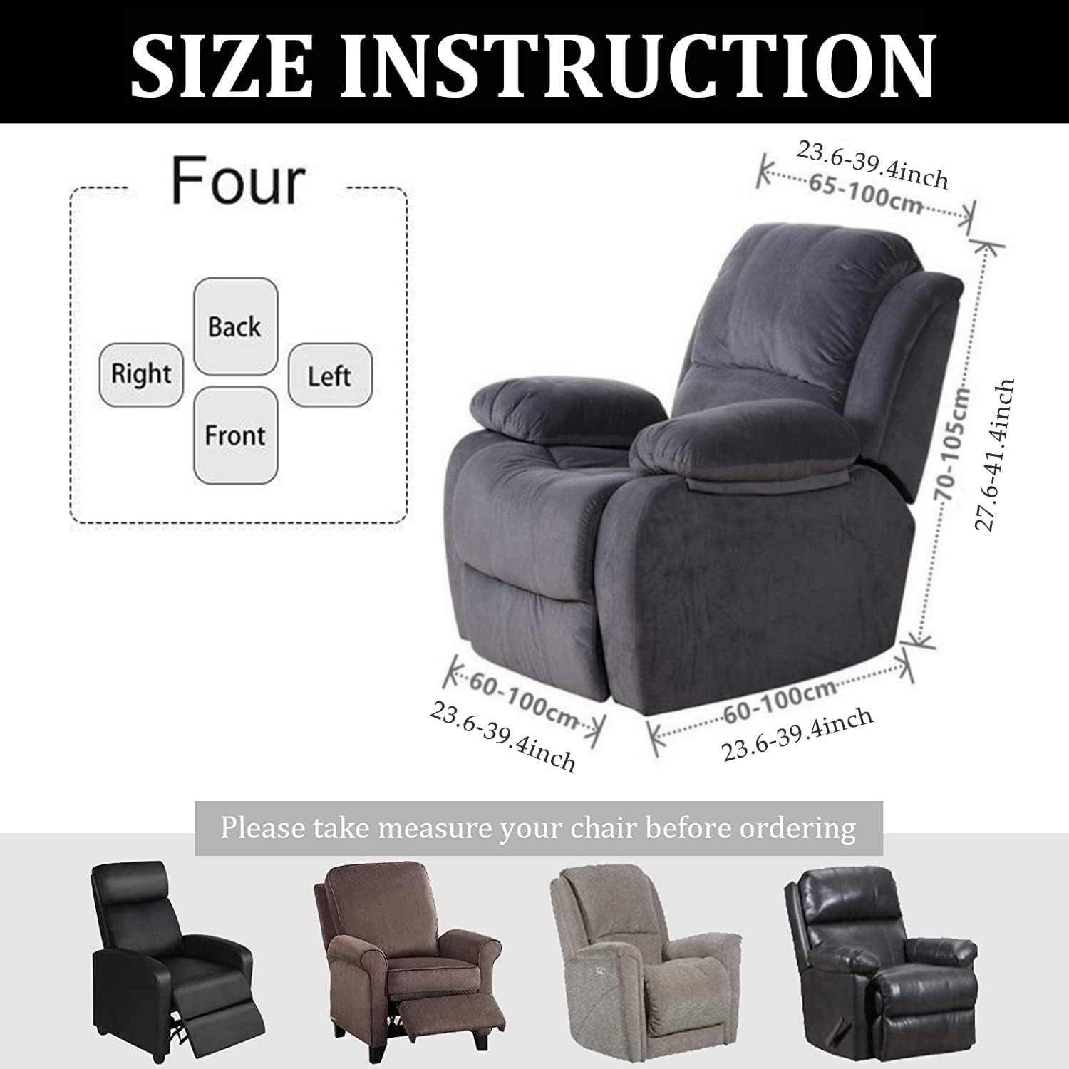 Premium Printed Recliner Sofa Cover : Geometric Brown