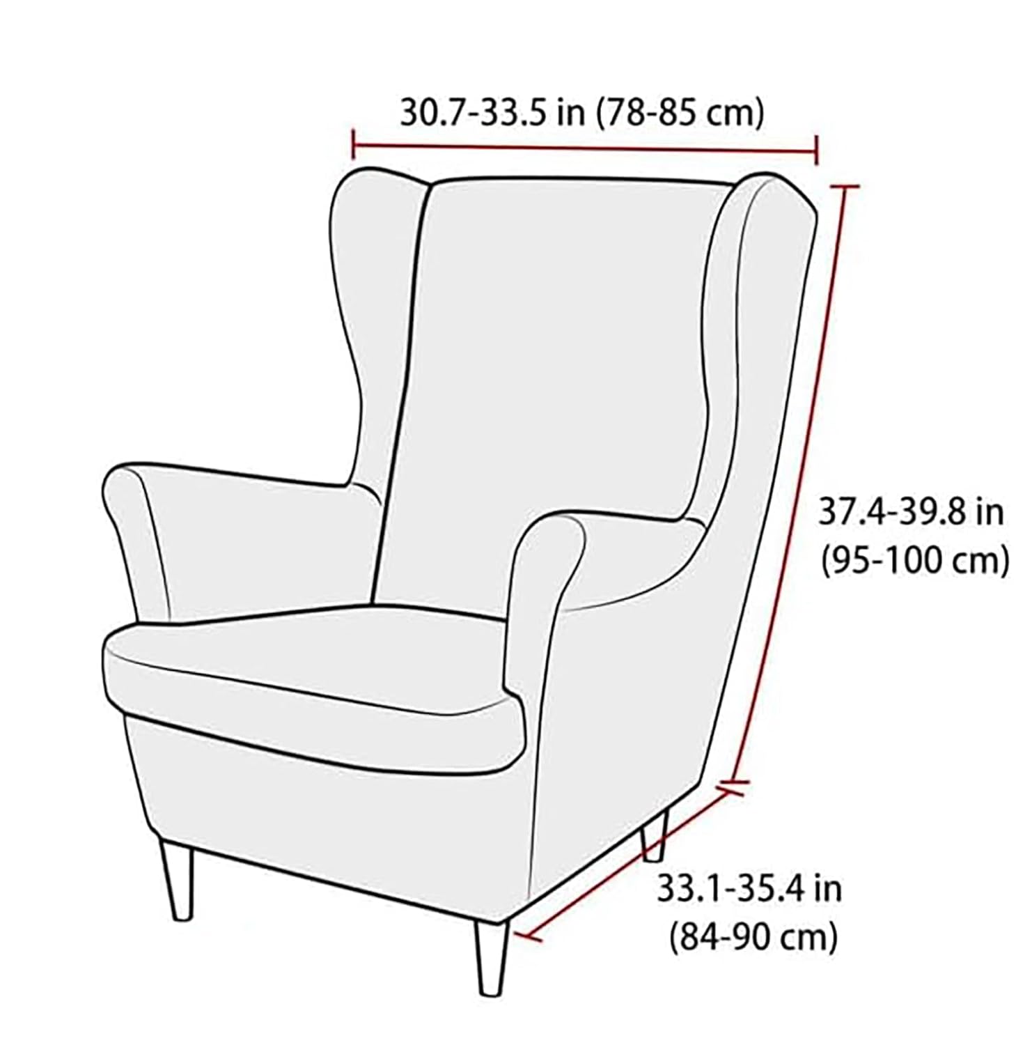 SnugFit Wingback Chair Slipcover - Prism Orange