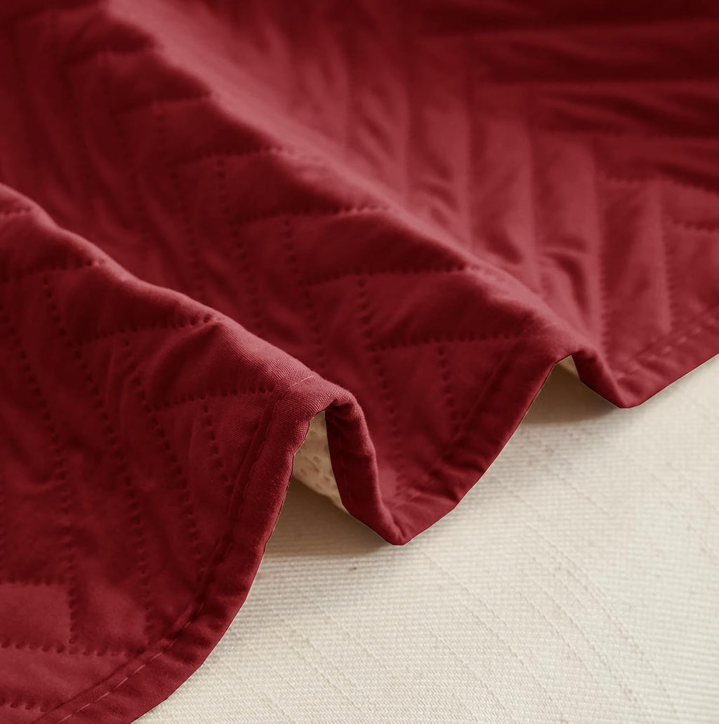 NON SLIP QUILTED SOFA PROTECTOR MAT - PLAIN MAROON