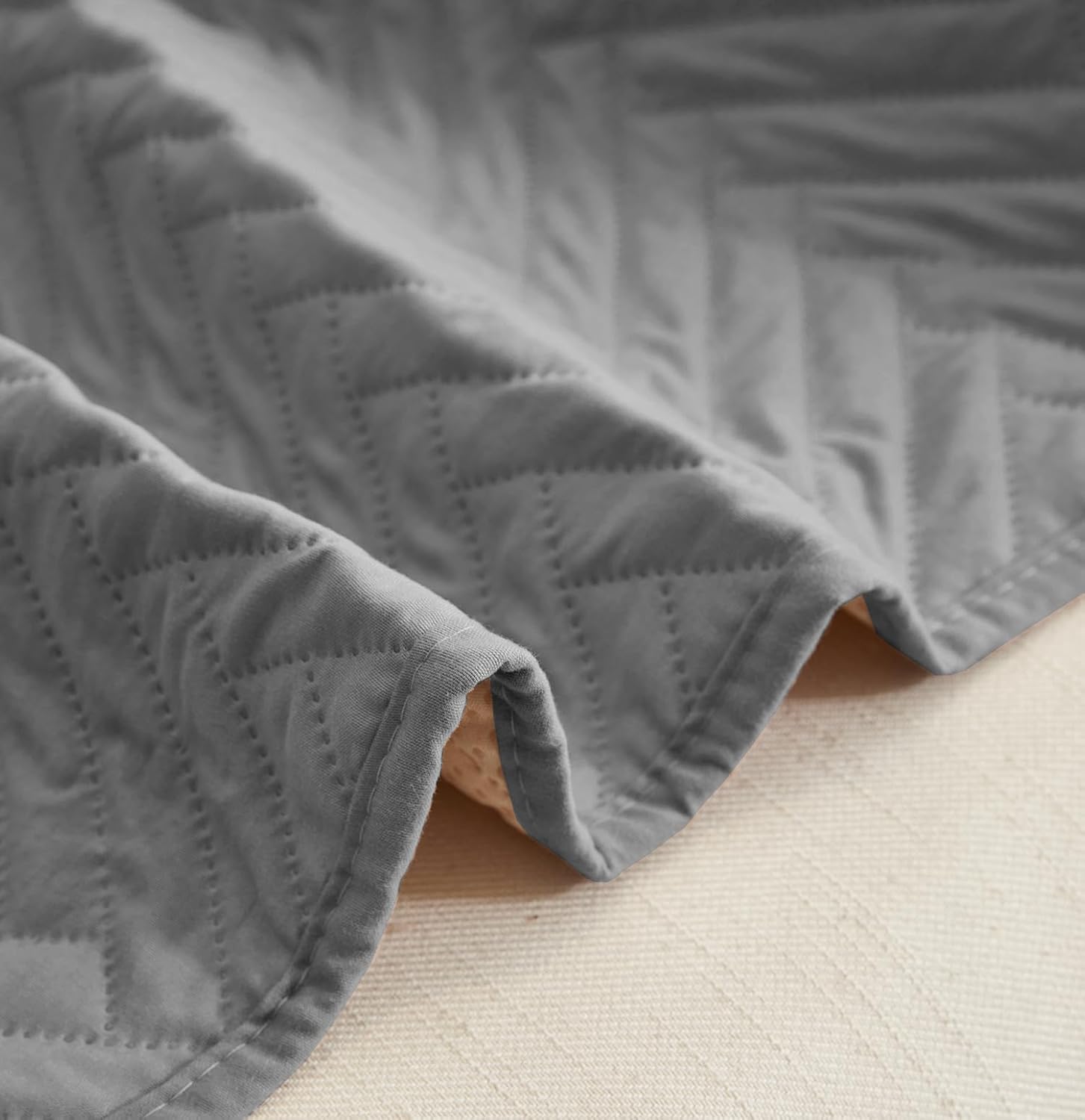 NON SLIP QUILTED SOFA PROTECTOR MAT - PLAIN CHARCOAL