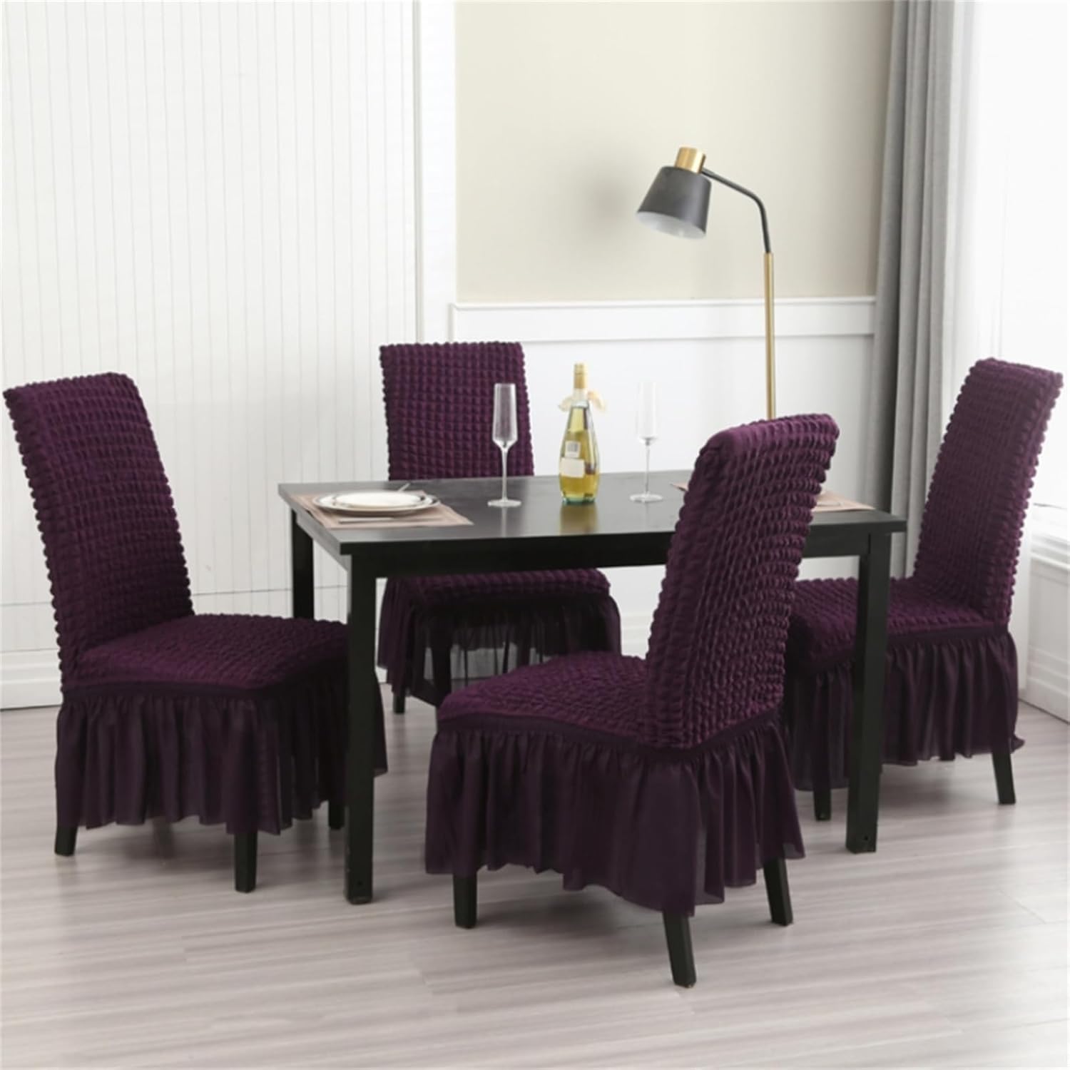 2025 Turkish Bubble Frill Chair Covers : Wine