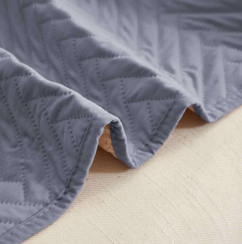 NON SLIP QUILTED SOFA PROTECTOR MAT - PLAIN GREY