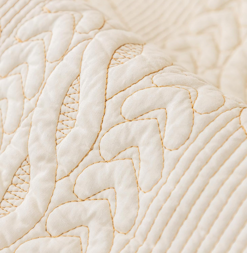 PREMIUM COTTON QUILTED SOFA MAT - OFF WHITE