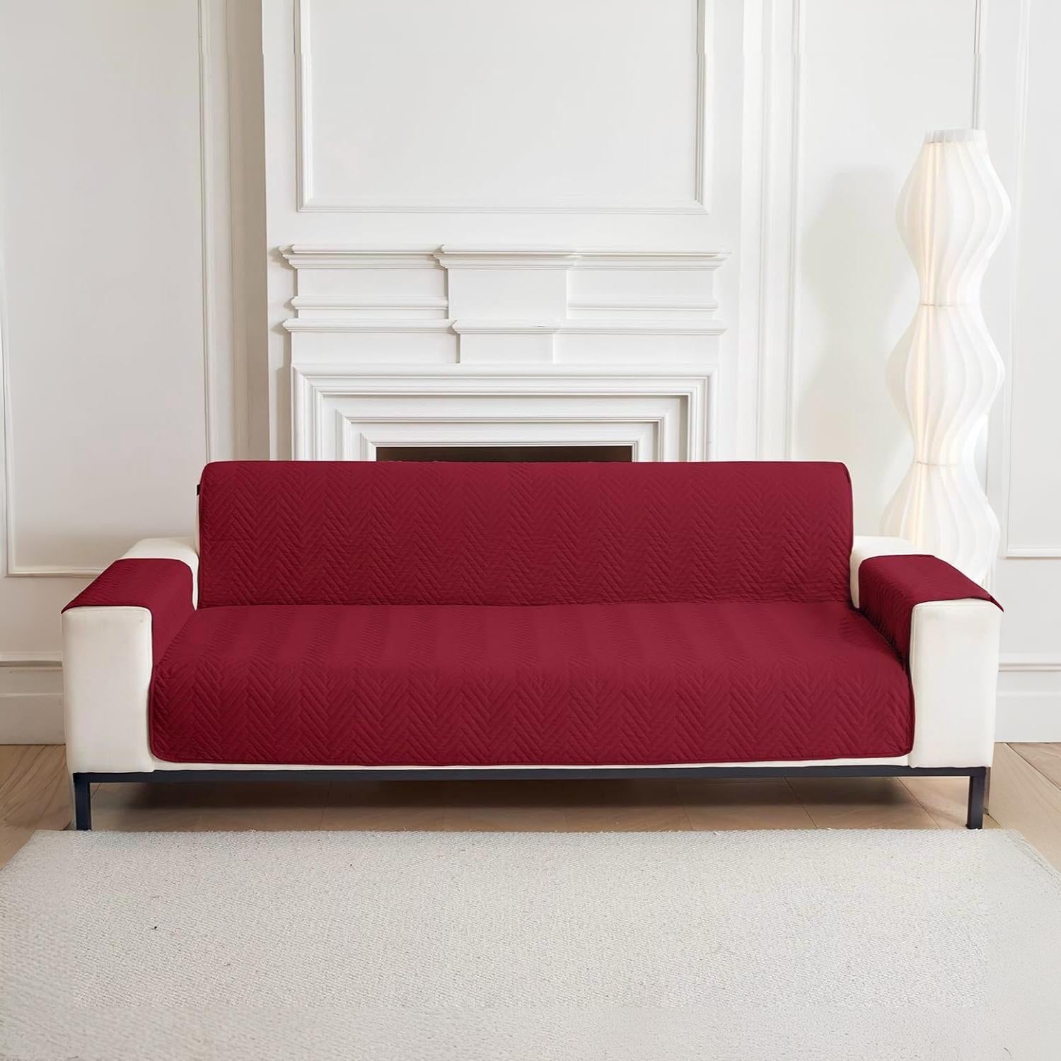 Non Slip Quilted Sofa Protector Mat With Strap