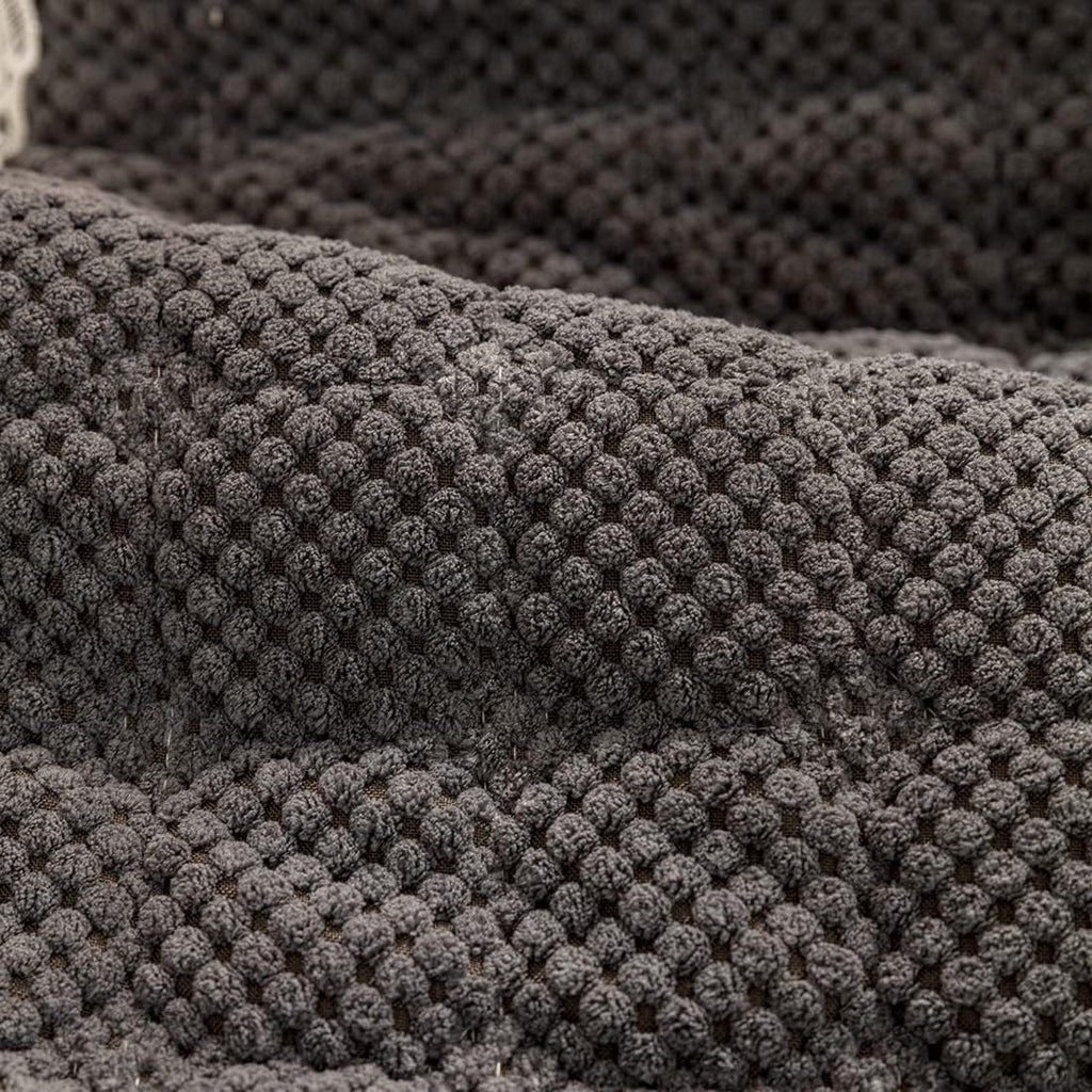 French Corduroy Lace Sofa Mat - Dark Midnight