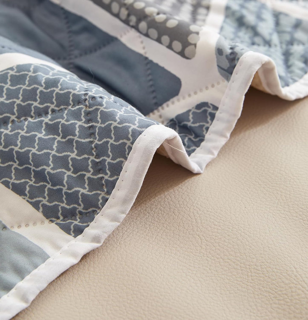 WATERPROOF QUILTED RECLINER COVER - HEXA BLUE