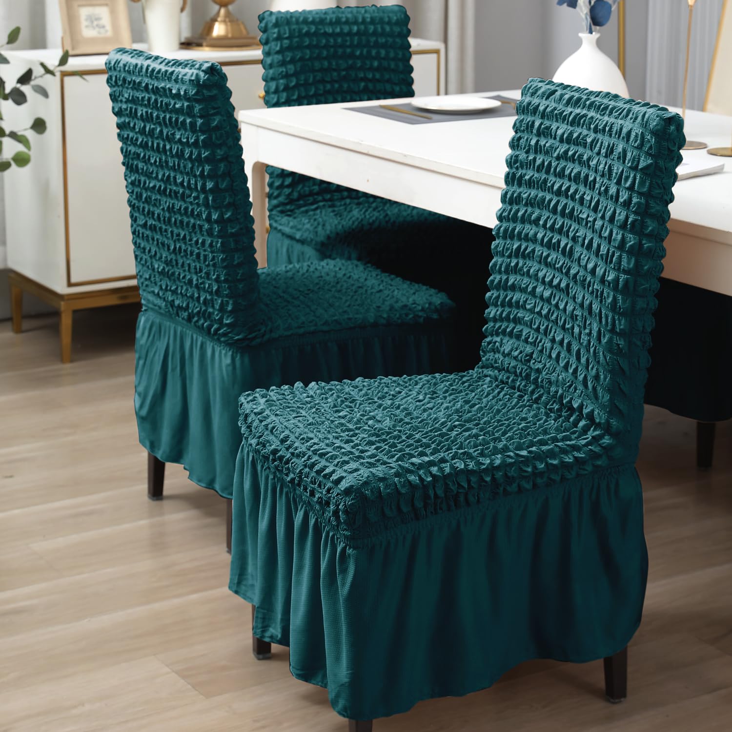 2025 Turkish Bubble Frill Chair Covers : Teal
