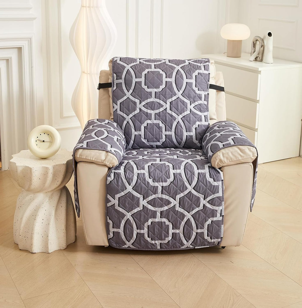 WATERPROOF QUILTED RECLINER COVER - OCTA GREY