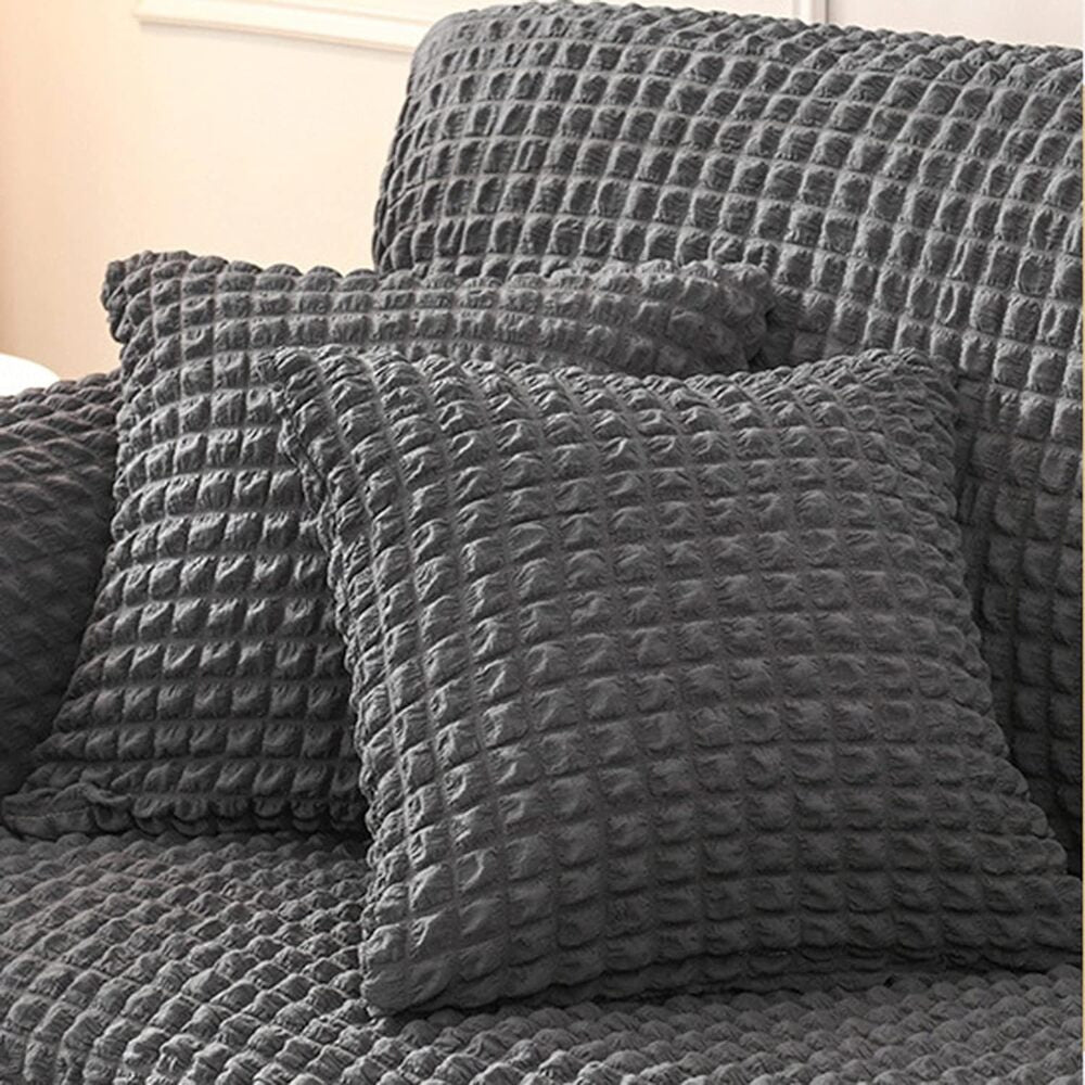 2025 Turkish Bubble Frill Sofa Covers : Dark Grey