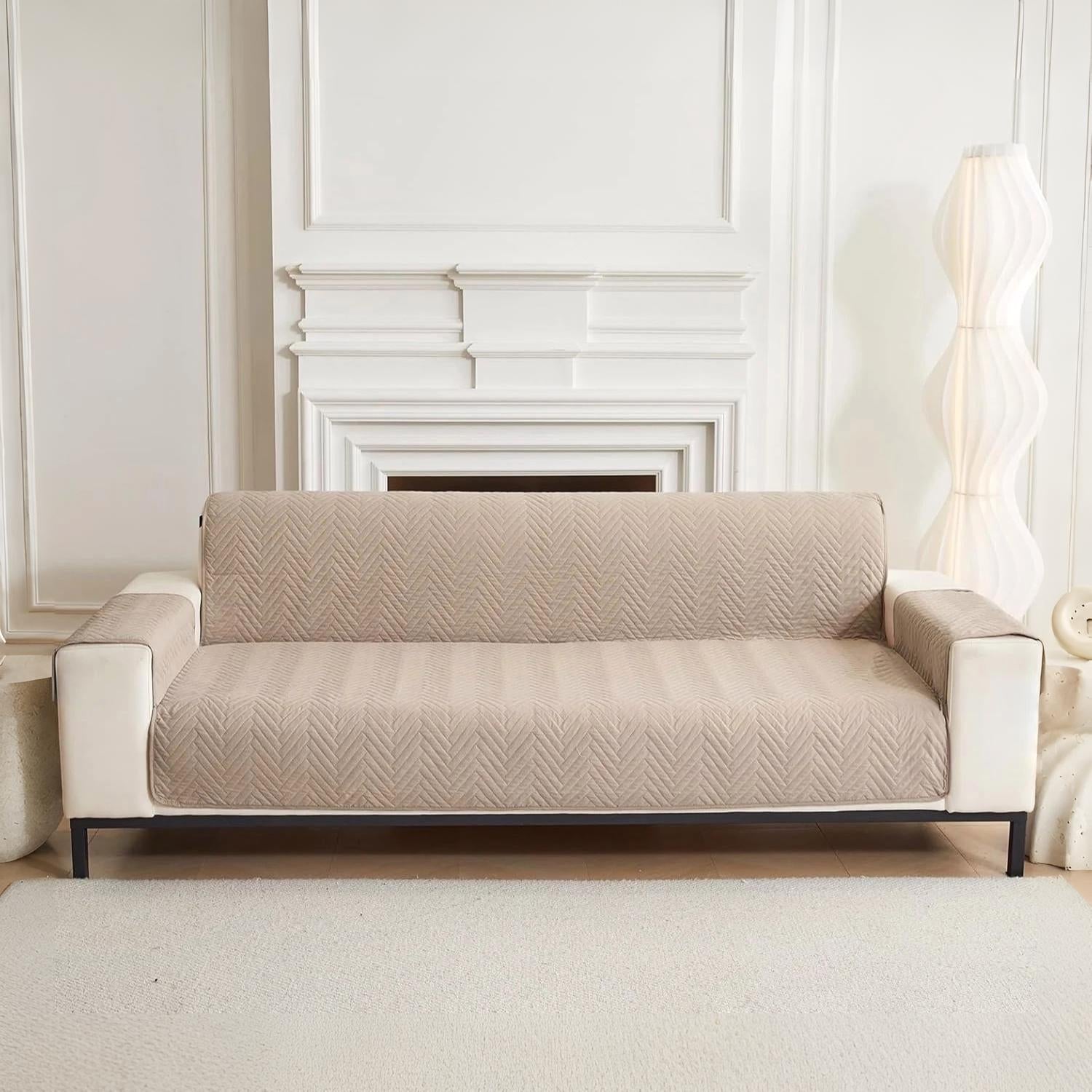 Non Slip Quilted Sofa Protector Mat With Strap