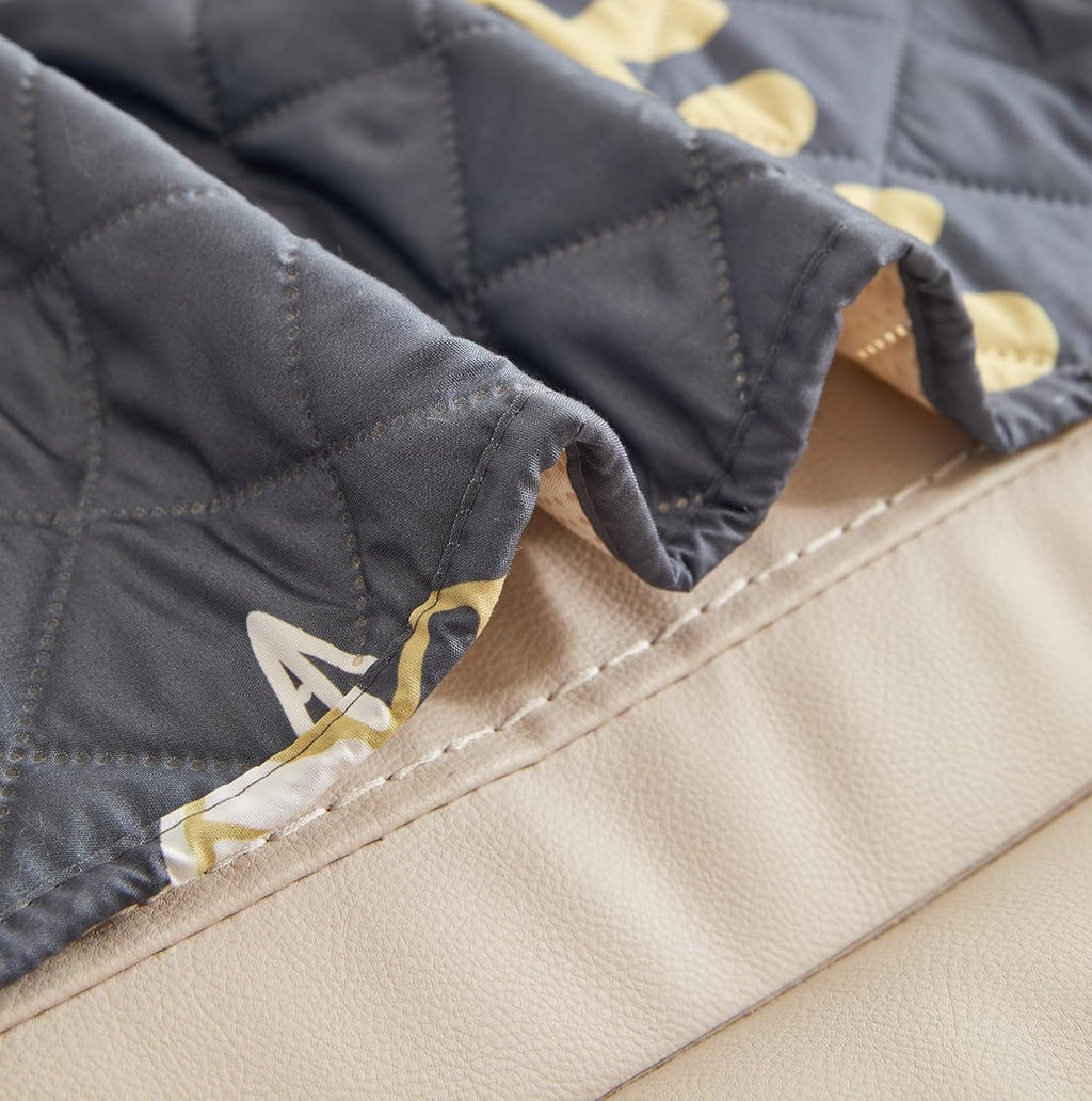 WATERPROOF QUILTED RECLINER COVER - PAISLEY CHARCOAL