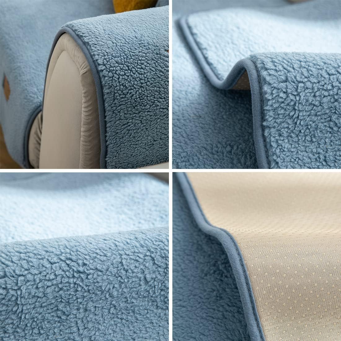 Sherpa Non-Slip Sofa Mat - Blue