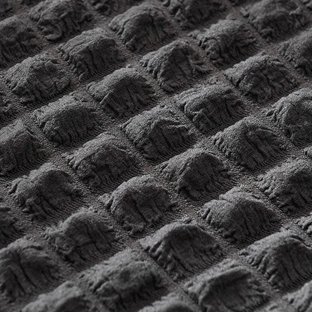 2025 L Shape Turkish Bubble Frill Sofa Covers : Dark Grey