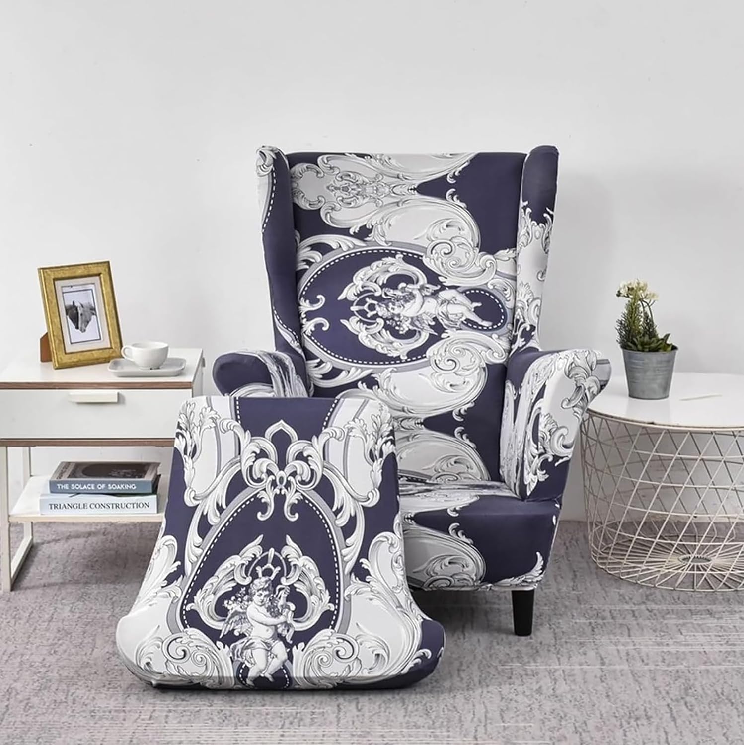 SnugFit Wingback Chair Slipcover - American Blue