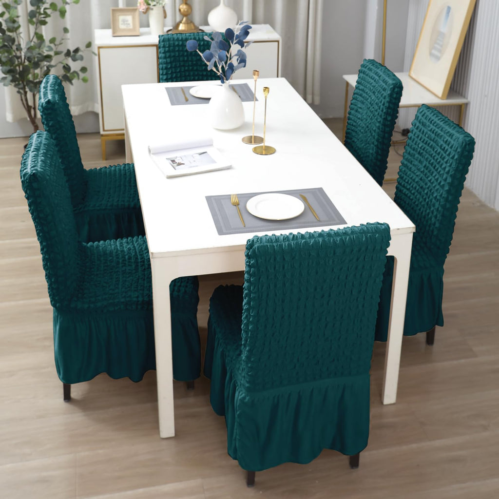 2025 Turkish Bubble Frill Chair Covers : Teal