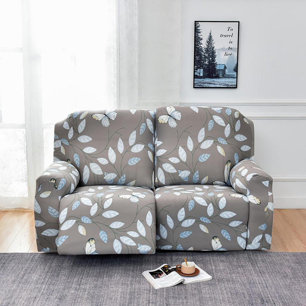 Premium Printed Recliner Sofa Cover : Grey Moroccan