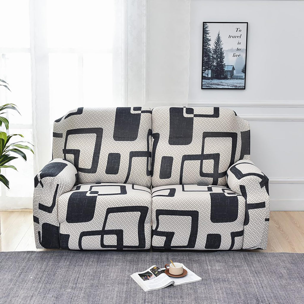 Premium Printed Recliner Sofa Cover : Luxe Monochrome