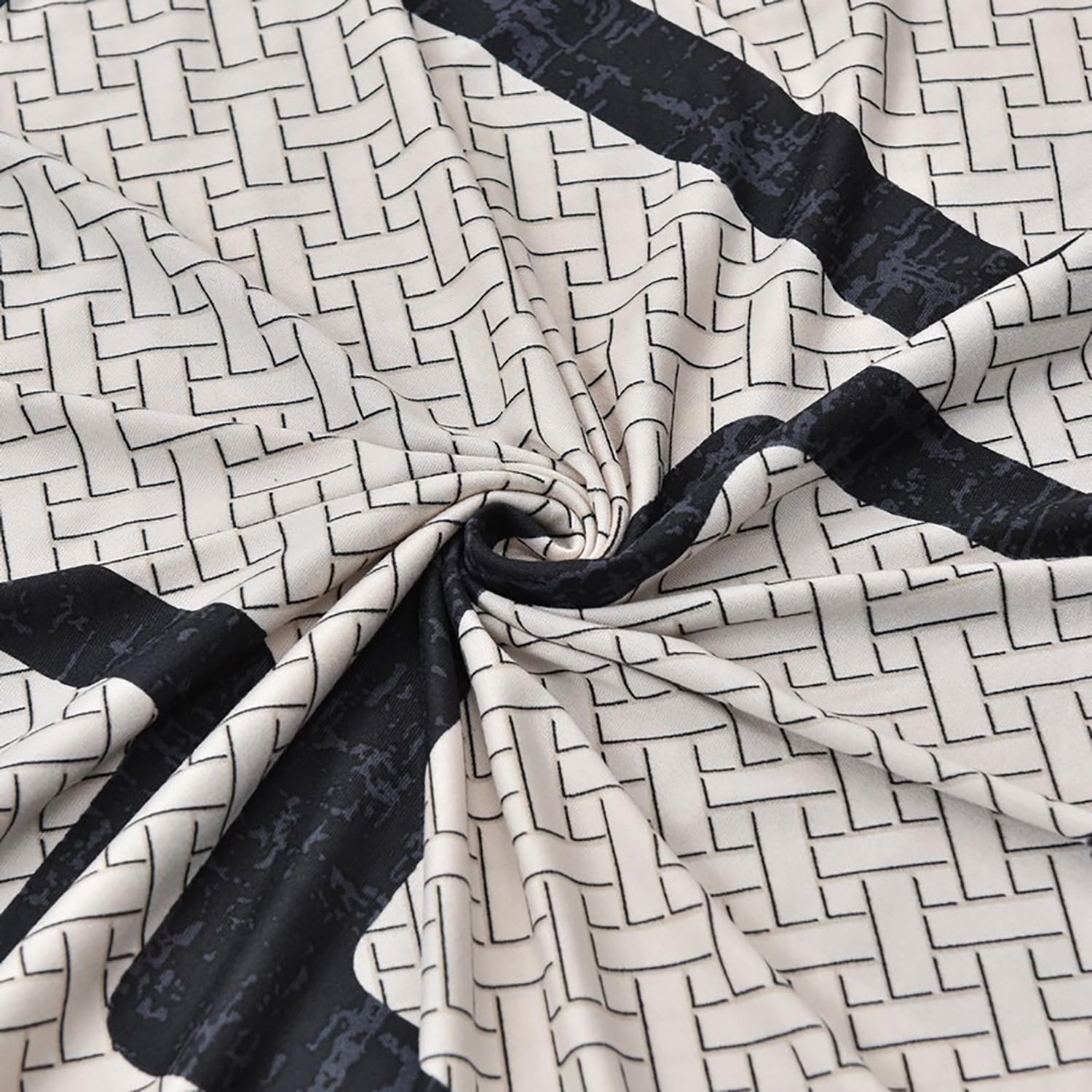 Premium Printed Recliner Sofa Cover : Luxe Monochrome