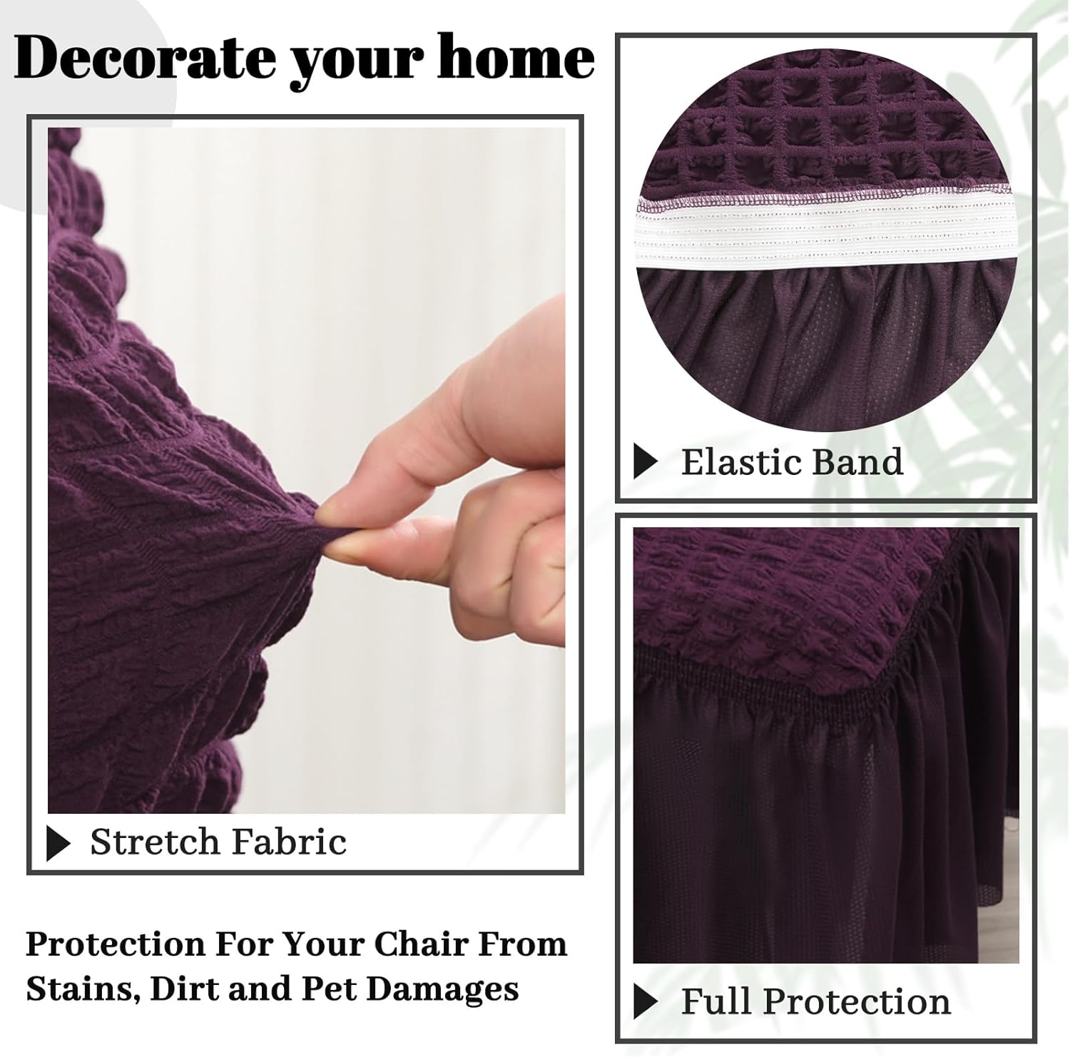2025 Turkish Bubble Frill Chair Covers : Wine