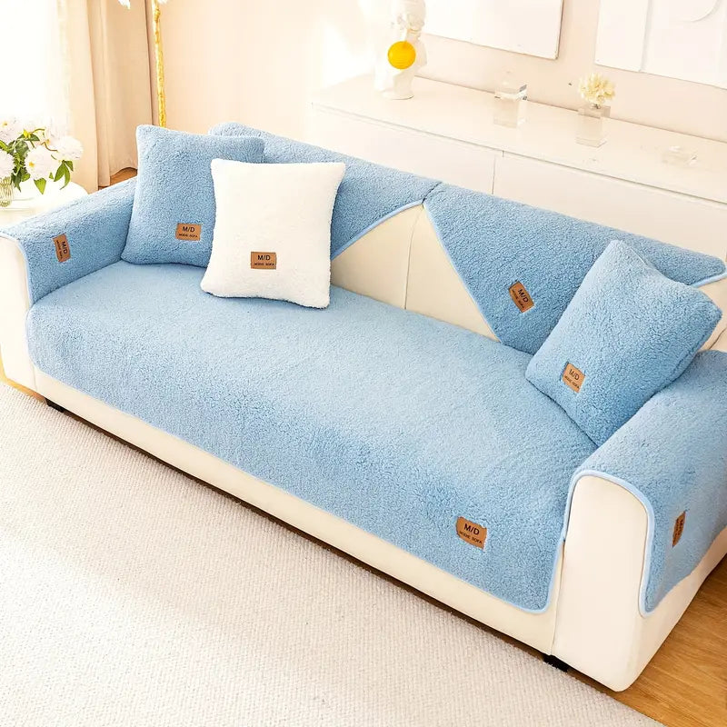Sherpa Non-Slip Sofa Mat - Blue