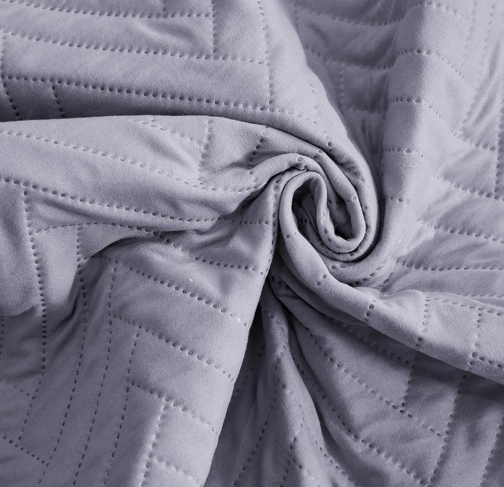 NON SLIP QUILTED SOFA PROTECTOR MAT - PLAIN GREY