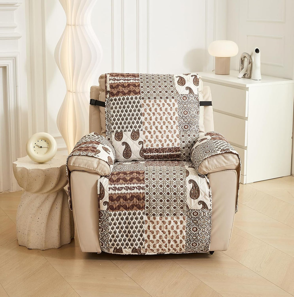 WATERPROOF QUILTED RECLINER COVER - BOHO BROWN