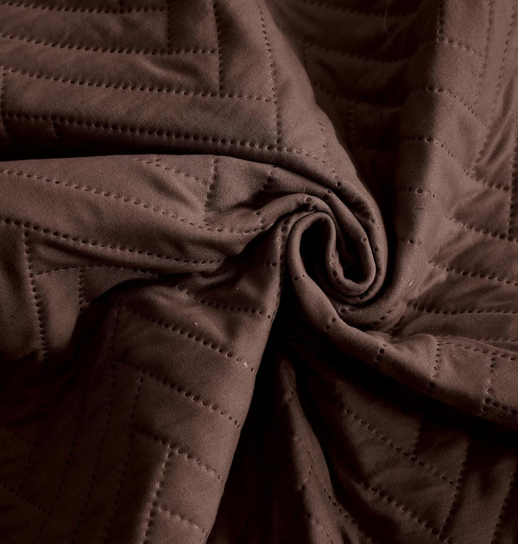 NON SLIP QUILTED SOFA PROTECTOR MAT - PLAIN BROWN