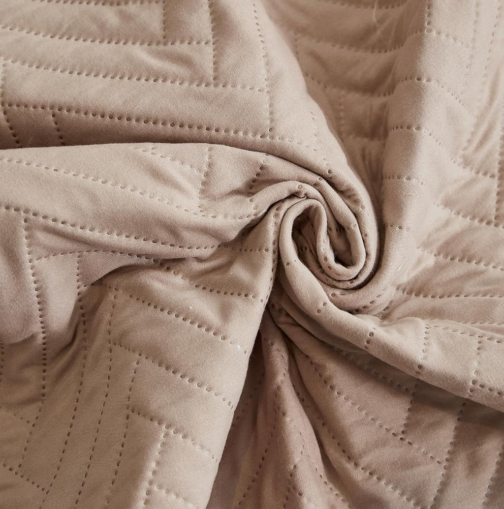 NON SLIP QUILTED SOFA PROTECTOR MAT - PLAIN BEIGE