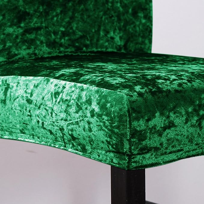 Tie-N-Dye Premium Wrinkle-Free Stretchable | Washable Plain|Velvet Chair Covers |Rama Green (QHCC-135)