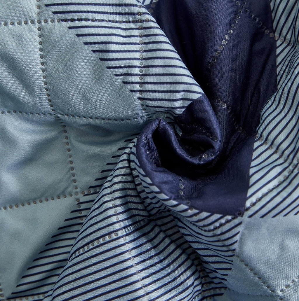 WATERPROOF QUILTED RECLINER COVER - CHECK BLUE