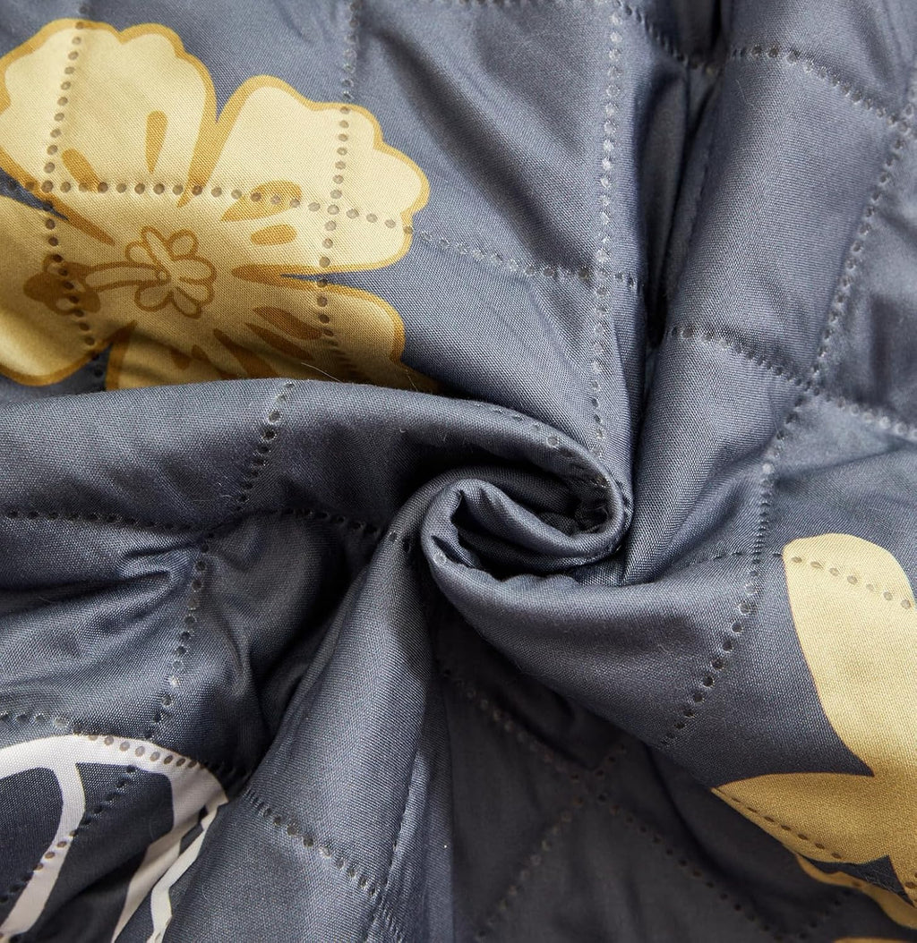 WATERPROOF QUILTED RECLINER COVER - PAISLEY CHARCOAL