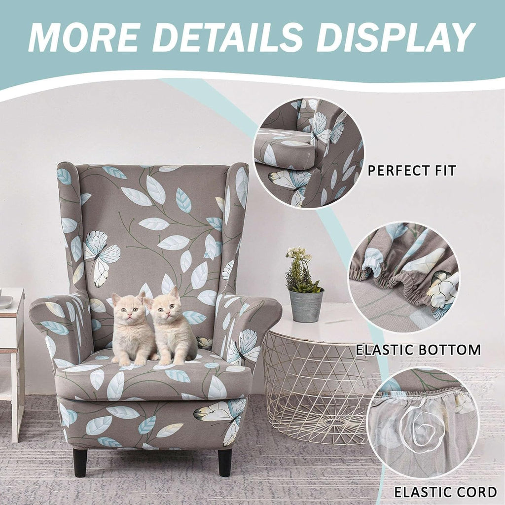 SnugFit Wingback Chair Slipcover - Grey Bliss