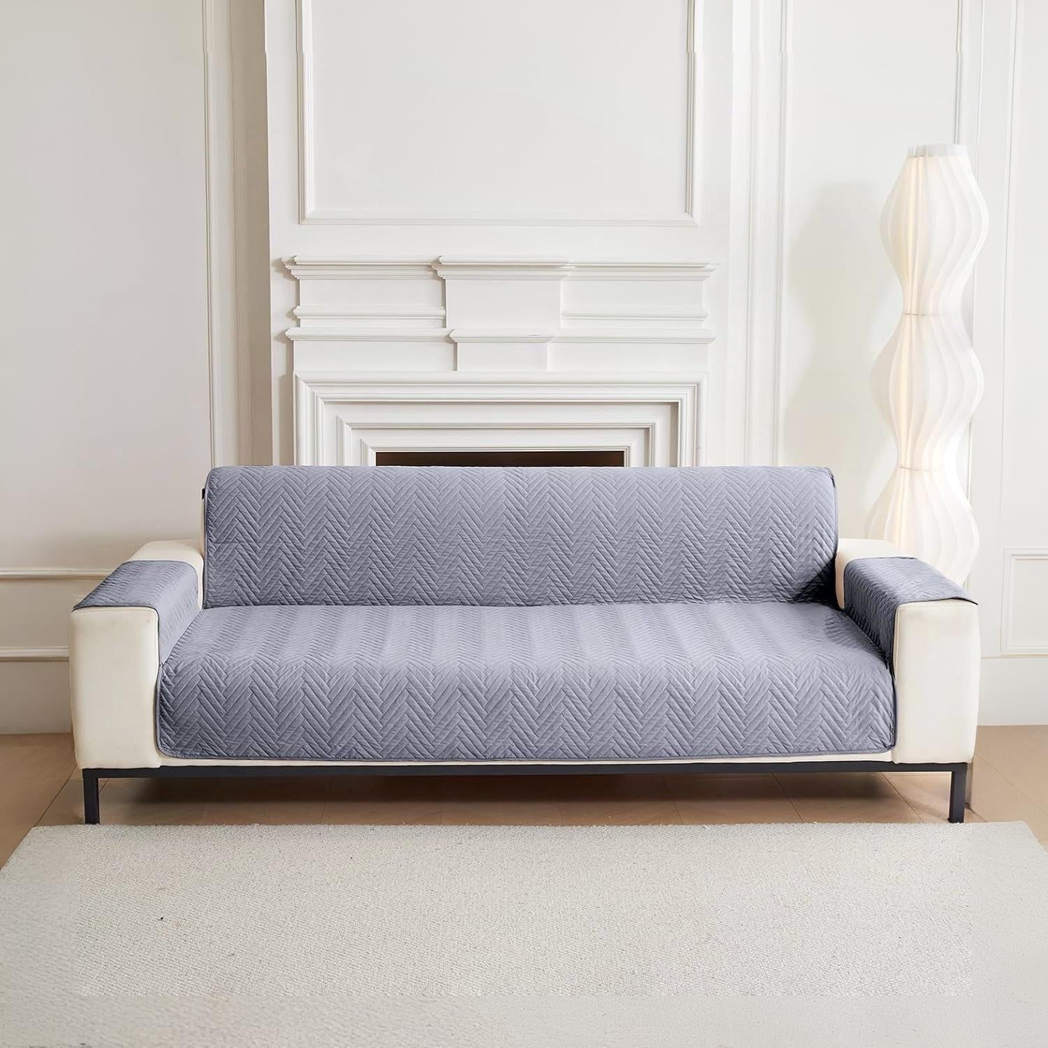 Non Slip Quilted Sofa Protector Mat With Strap