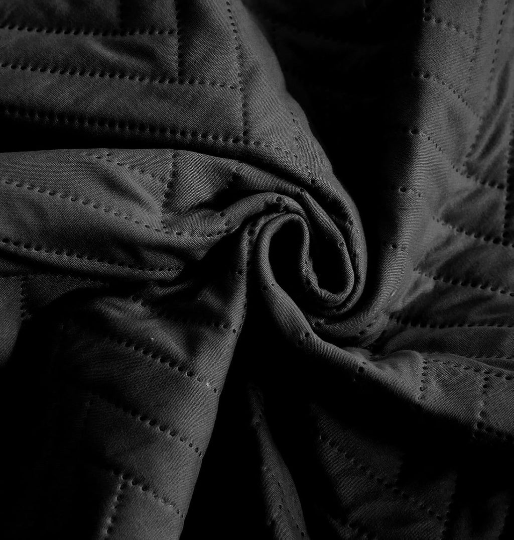 NON SLIP QUILTED SOFA PROTECTOR MAT - PLAIN BLACK