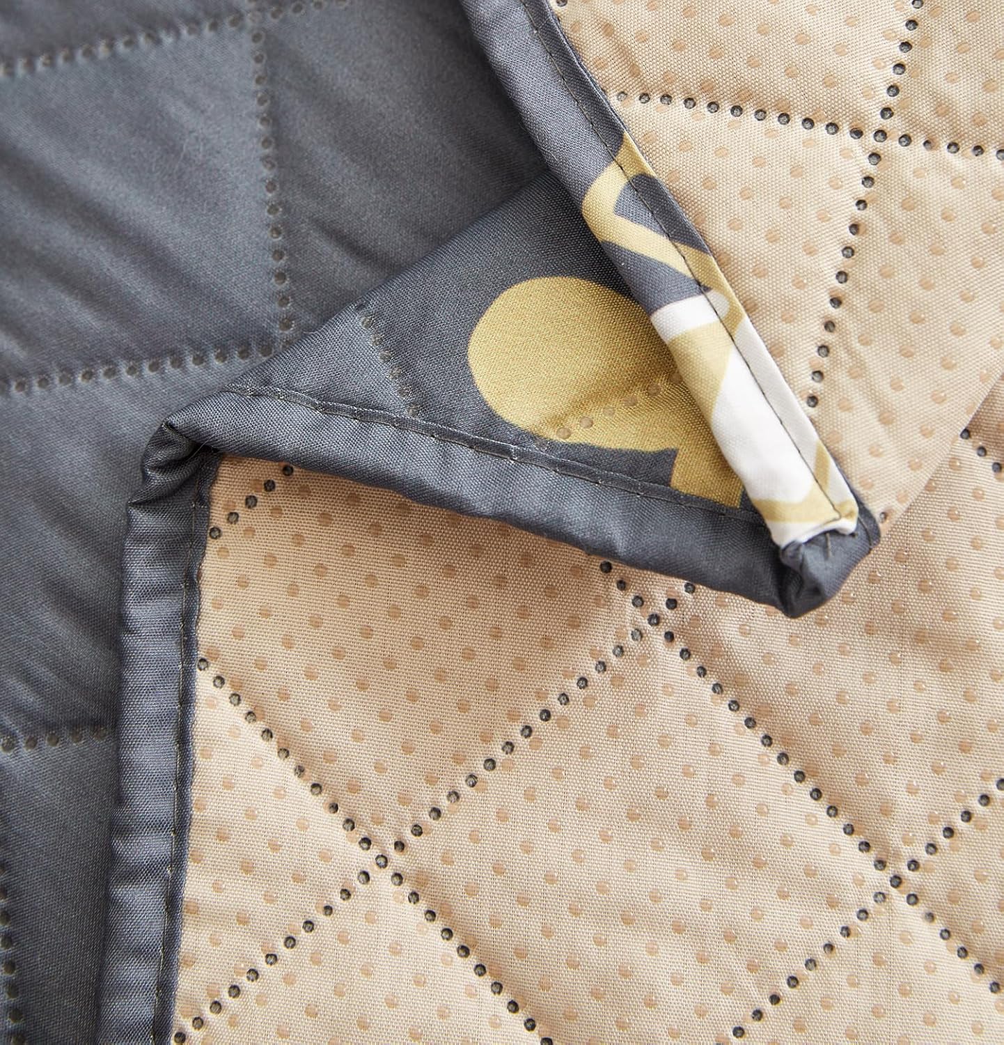 WATERPROOF QUILTED RECLINER COVER - PAISLEY CHARCOAL