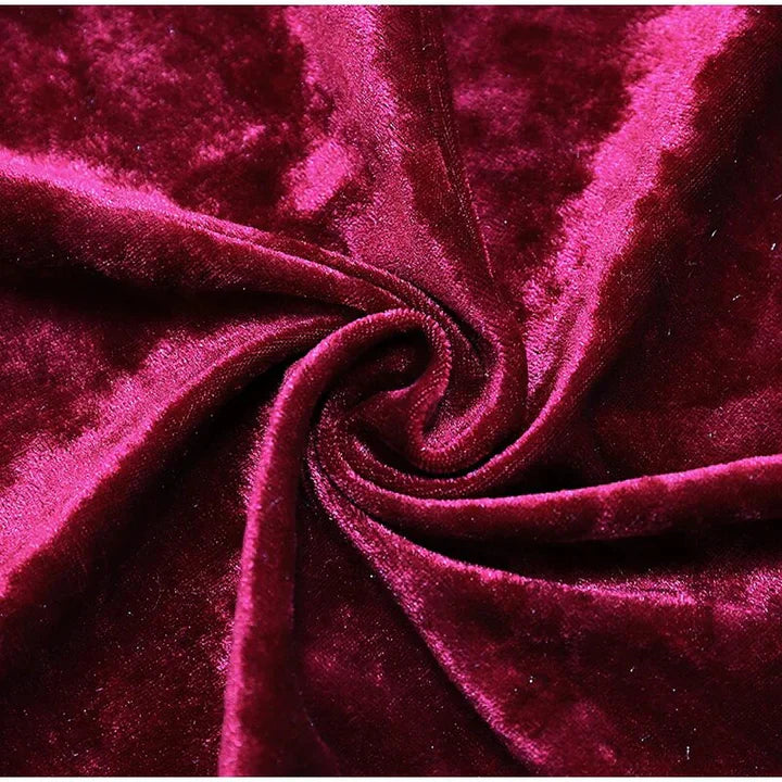 Tie-N-Dye Premium Velvet Sofa Cover – Wrinkle-Free, Stretchable, Crushed Elegance (Maroon)