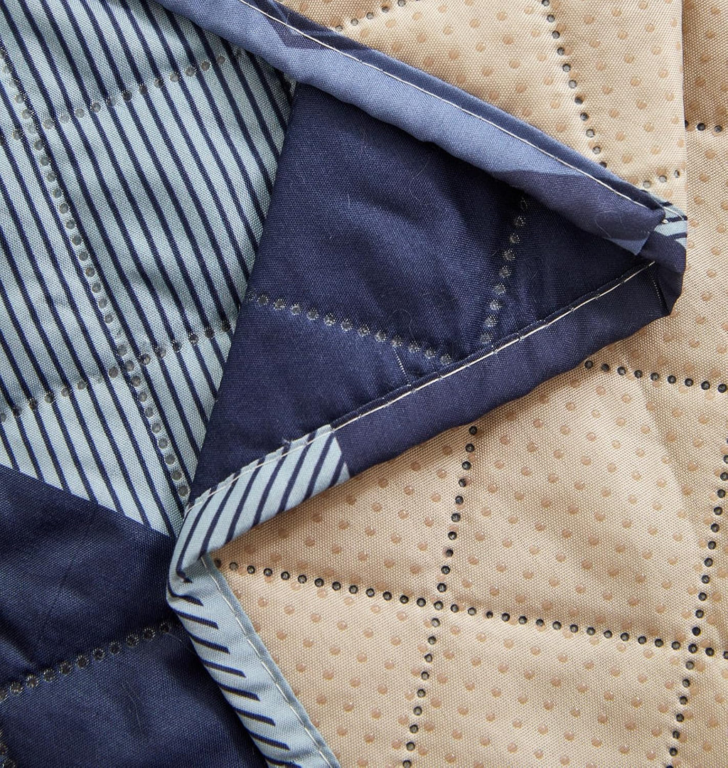 WATERPROOF QUILTED RECLINER COVER - CHECK BLUE