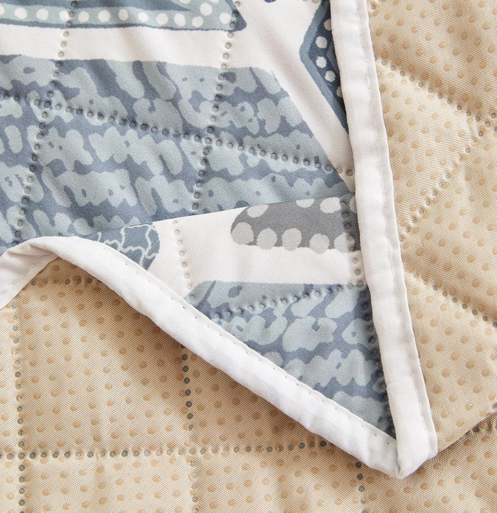 WATERPROOF QUILTED RECLINER COVER - HEXA BLUE