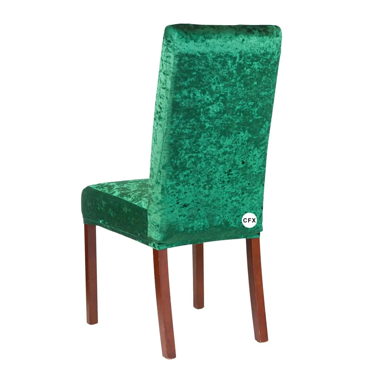 Tie-N-Dye Premium Wrinkle-Free Stretchable | Washable Plain|Velvet Chair Covers |Rama Green (QHCC-135)