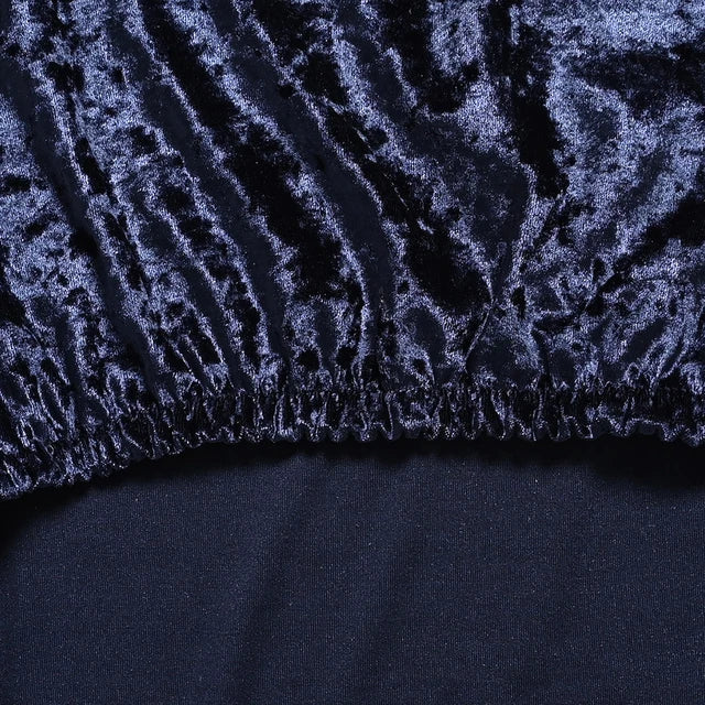 Tie-N-Dye Premium Wrinkle-Free Stretchable | Washable Plain Velvet Chair Covers| Navy Blue  (QHCC-125)