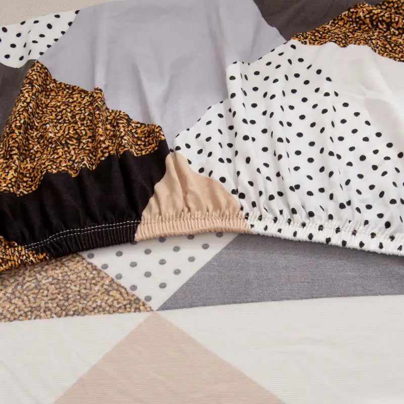 tie-n-dye Exclusive Stretchable Sofa Cover - Geometric Brown